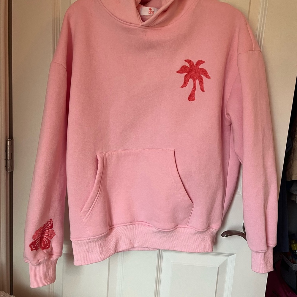 Pink Palm Puff Hoodie